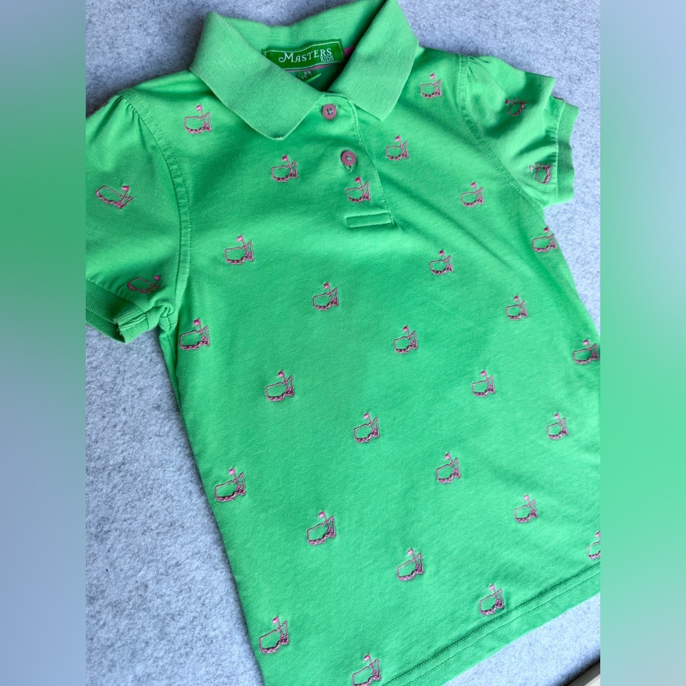 Masters Kid Green Polo Golf Logo Size XS - Picture 4 of 9